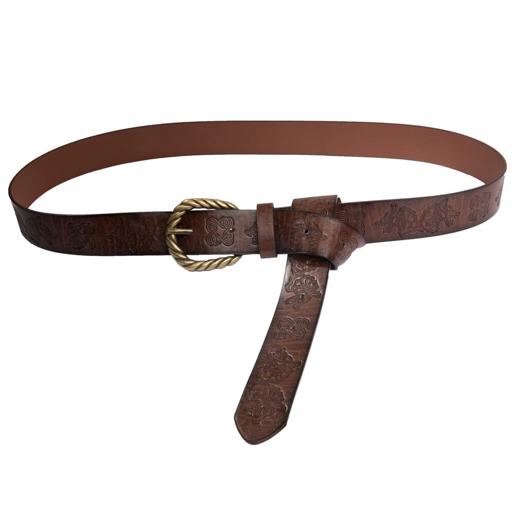 8396 Medieval Faux Leather Belt, Renaissance Knight Viking Dragon
